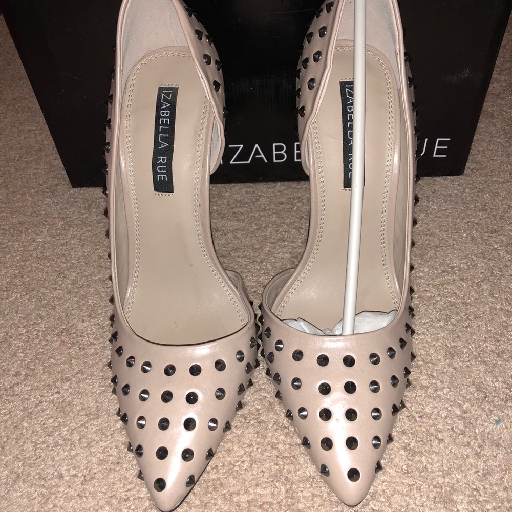 Taupe Studded Pumps